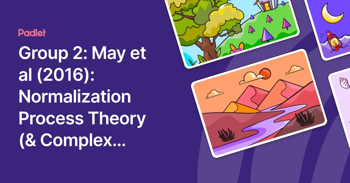 Group 2: May et al (2016): Normalization Process Theory (& Complex ...