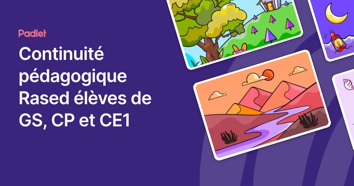 Continuité pédagogique Rased élèves de GS, CP et CE1