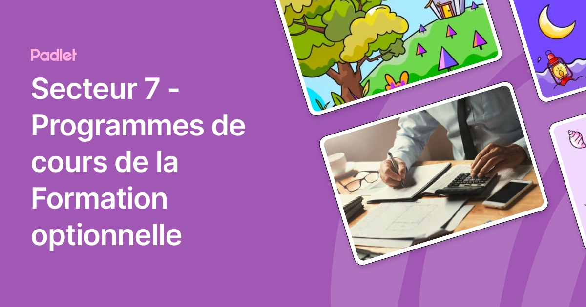 Secteur 7 - Programmes de cours de la Formation optionnelle