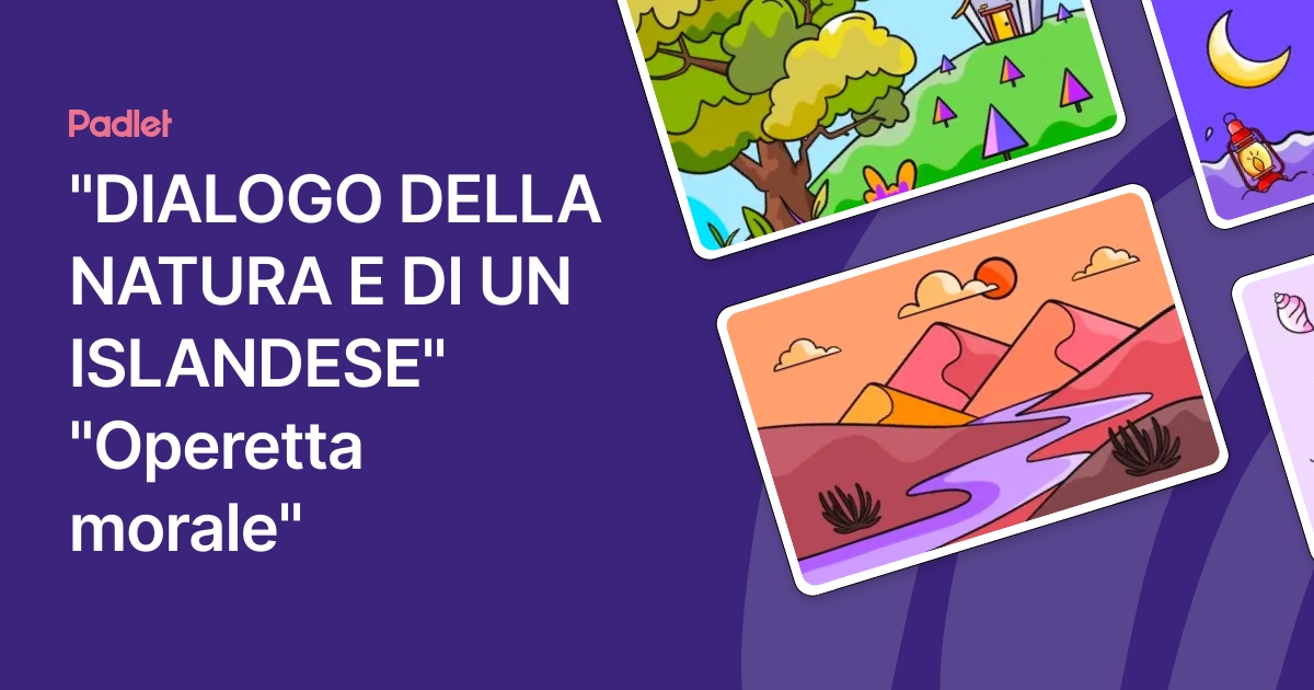 "DIALOGO DELLA NATURA E DI UN ISLANDESE" "Operetta morale"