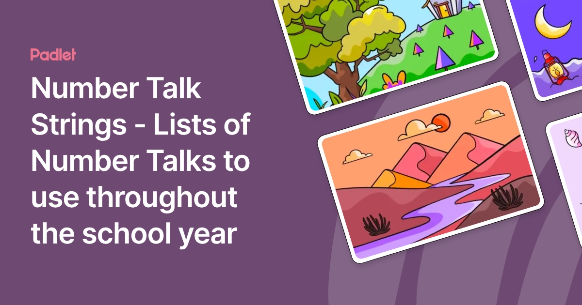 Number Dialog Number Talk Strings - Lists of Number Talks to use throughout the ...