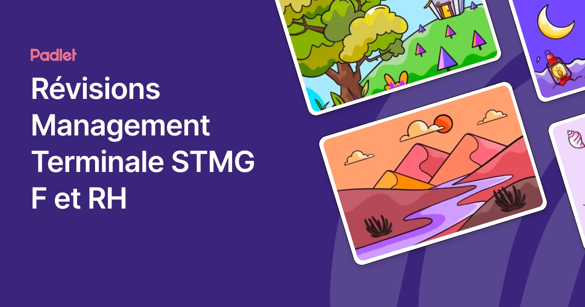 Révisions Management Terminale STMG F et RH