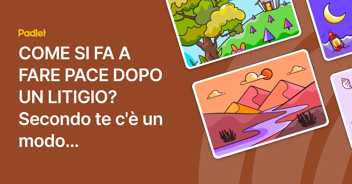 COME SI FA A FARE PACE DOPO UN LITIGIO? Secondo te c'è un modo