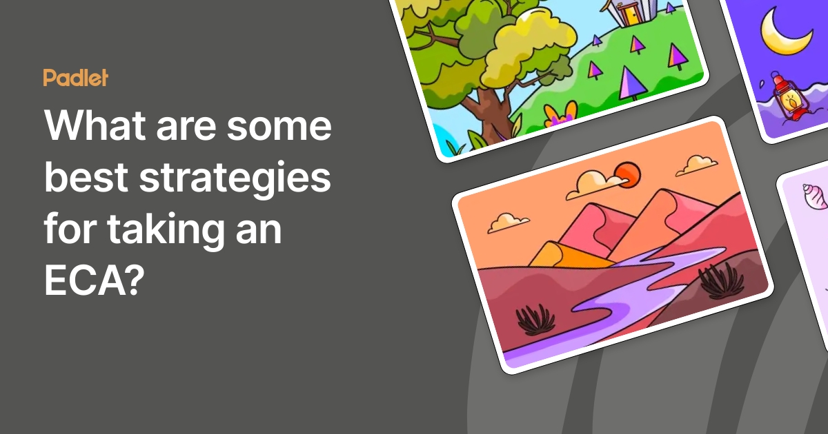 What are some best strategies for taking an ECA?
