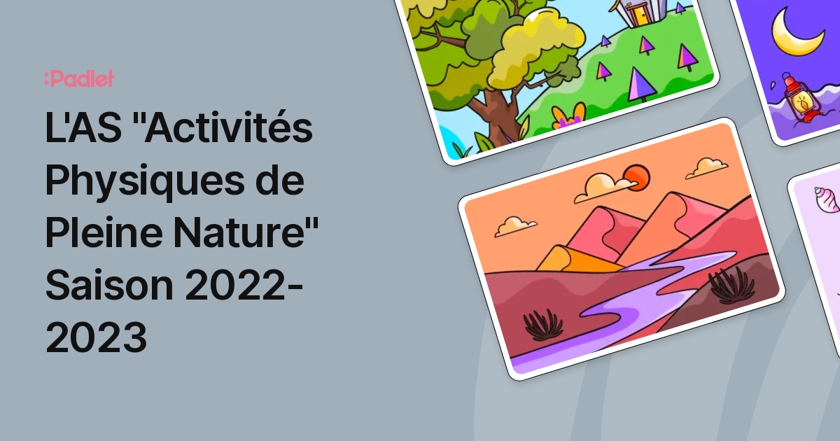 Activité Physique De Pleine Nature Page De Garde L'AS "Activités Physiques de Pleine Nature" Saison 2022-2023