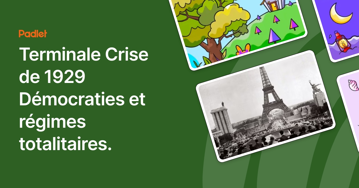 Terminale Crise de 1929 Démocraties et régimes totalitaires.