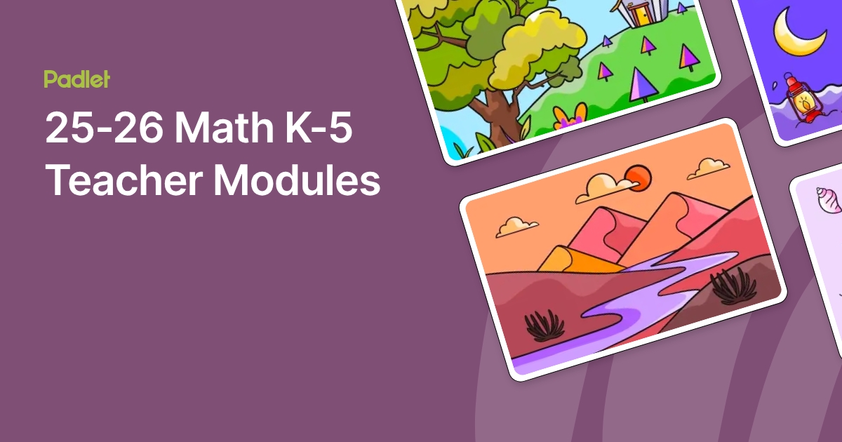 25 Math Blog 25-26 Math K-5 Teacher Modules