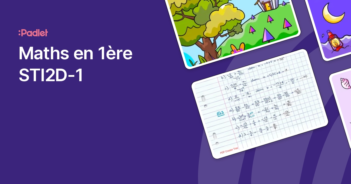 Maths en 1ère STI2D1
