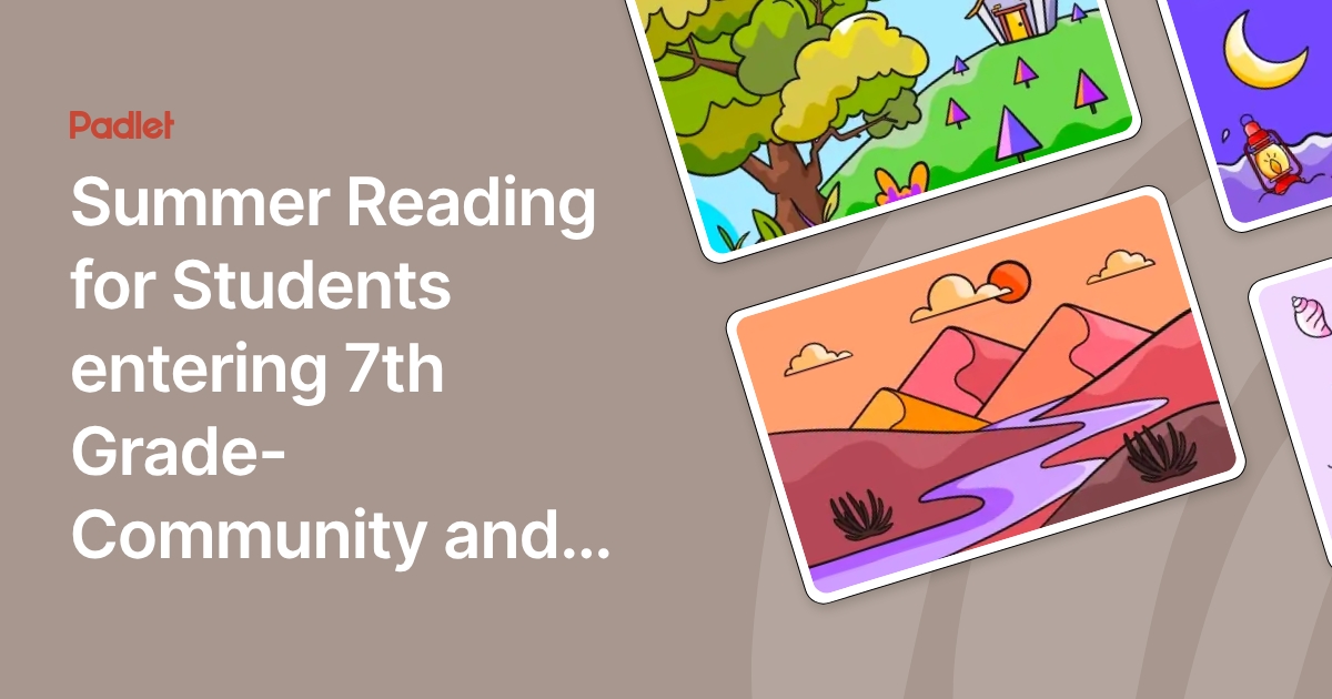 Summer Reading for Students entering 7th Grade- Community and Belonging