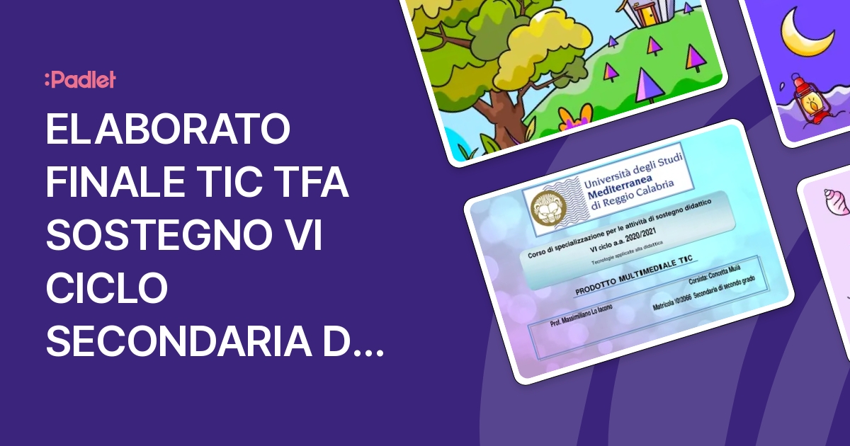 Elaborato Tic Tfa Sostegno Secondaria Di Secondo Grado ELABORATO FINALE TIC TFA SOSTEGNO VI CICLO SECONDARIA DI SECONDO GRADO
