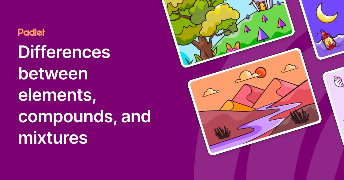 Differences between elements, compounds, and mixtures