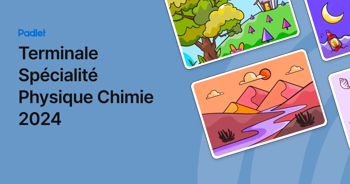 Terminale Spécialité Physique Chimie 2024