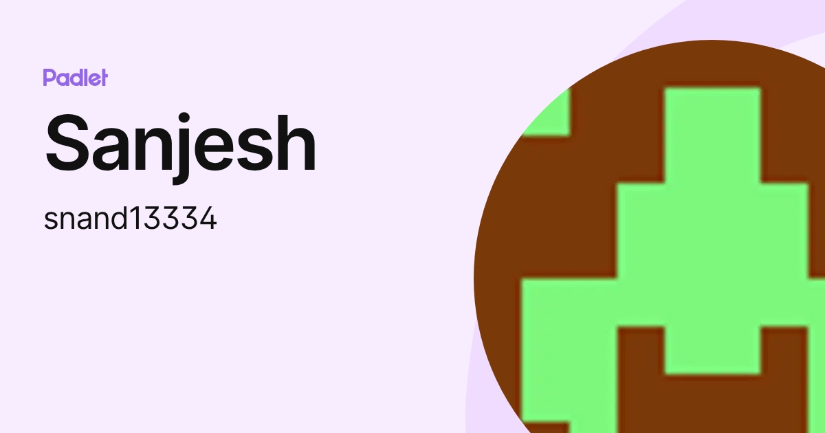 Sanjesh (snand13334) profile | Padlet