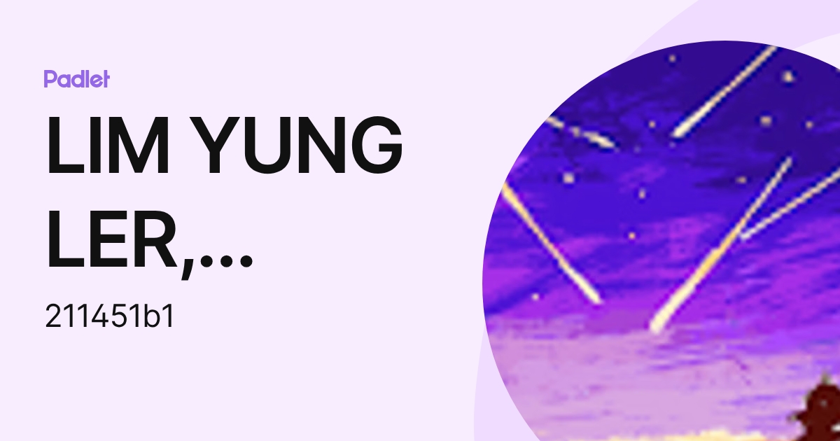 LIM YUNG LER, RAYDEN (LIN YONGLE) HCI (211451b) profile | Padlet
