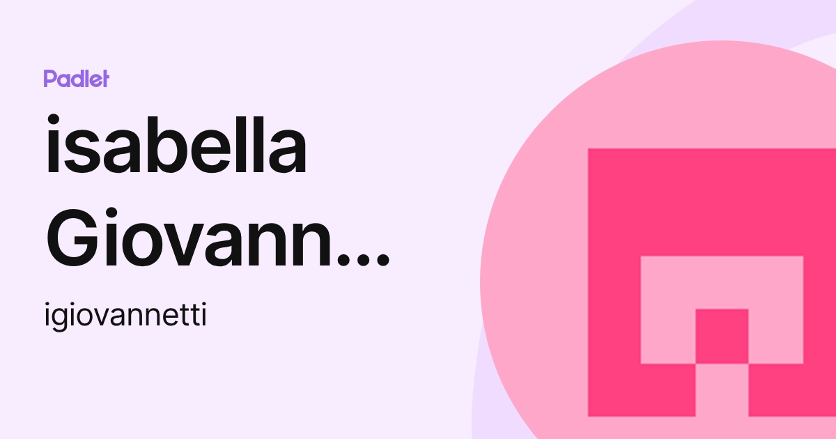 isabella Giovannetti Santos (igiovannetti) profile | Padlet
