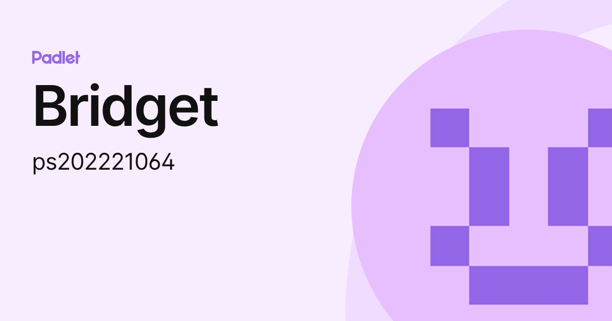 Bridget (ps202221064) profile | Padlet