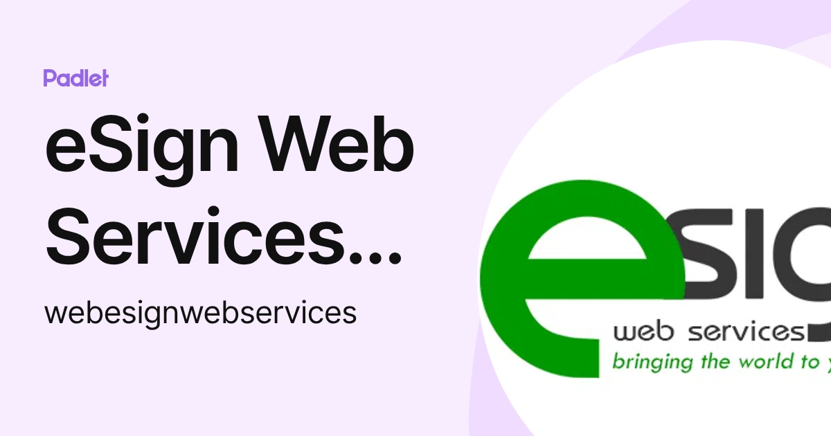 Website Esign eSign Web Services Pvt Ltd (webesignwebservices) profile | Padlet