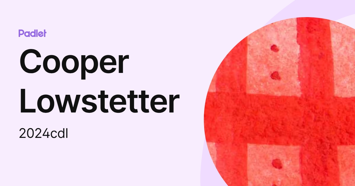 Cooper Lowstetter (2024cdl) profile | Padlet