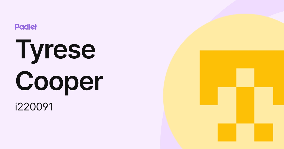 Tyrese Cooper (i220091) profile | Padlet