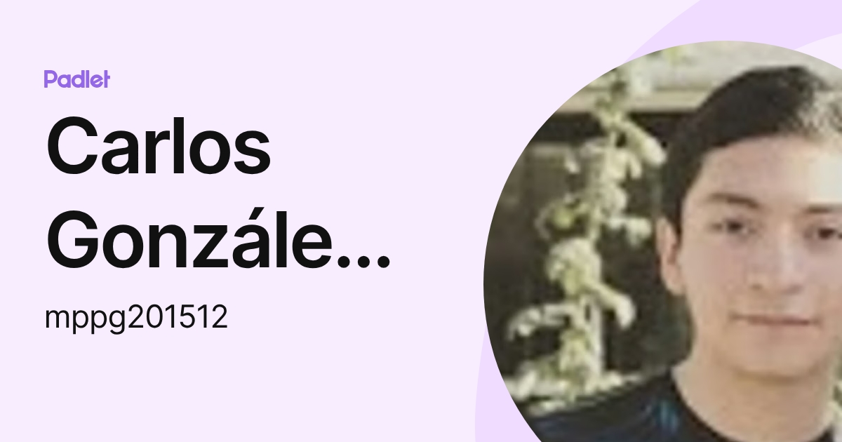 Carlos González Guzmán (mppg201512) profile | Padlet