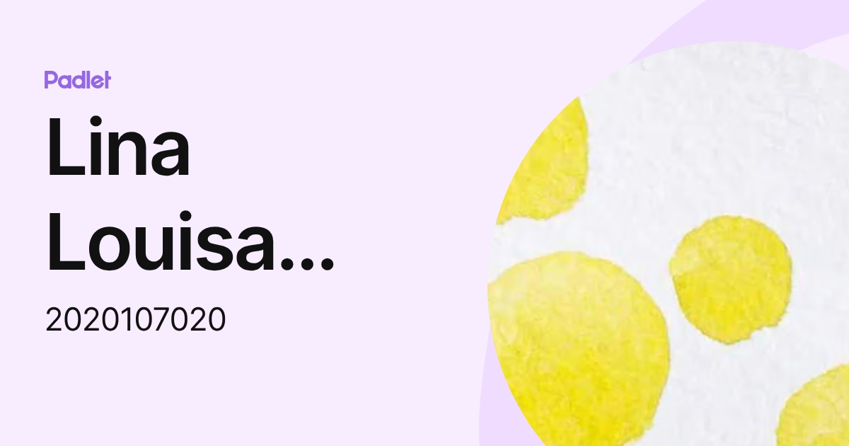 Lina Louisa Michaelidou (2020107020) profile | Padlet