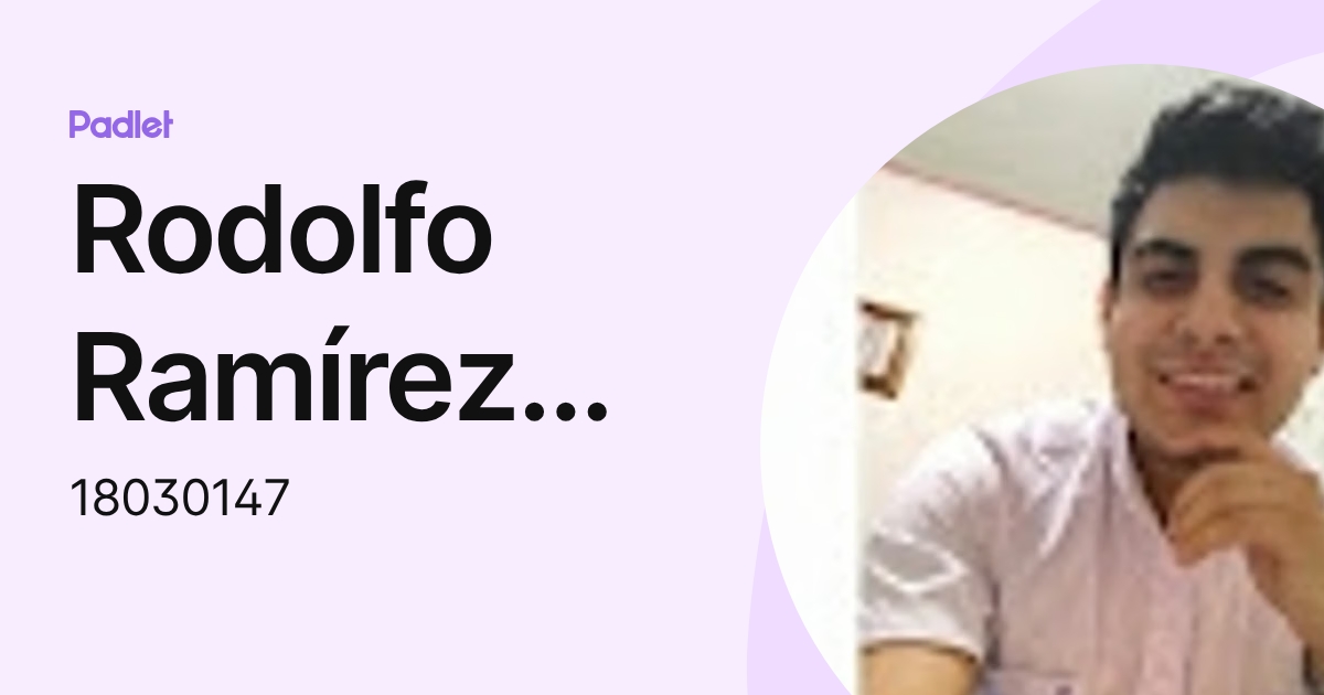 Rodolfo Ramírez López (18030147) profile | Padlet