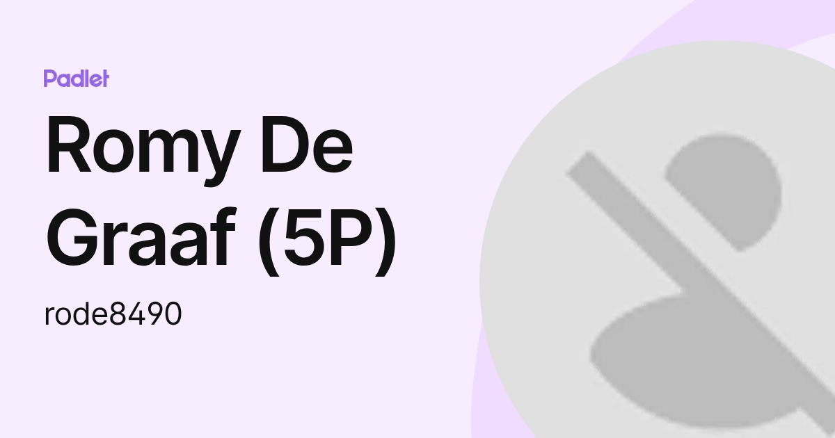 Romy De Graaf (5P) (rode8490) profile | Padlet