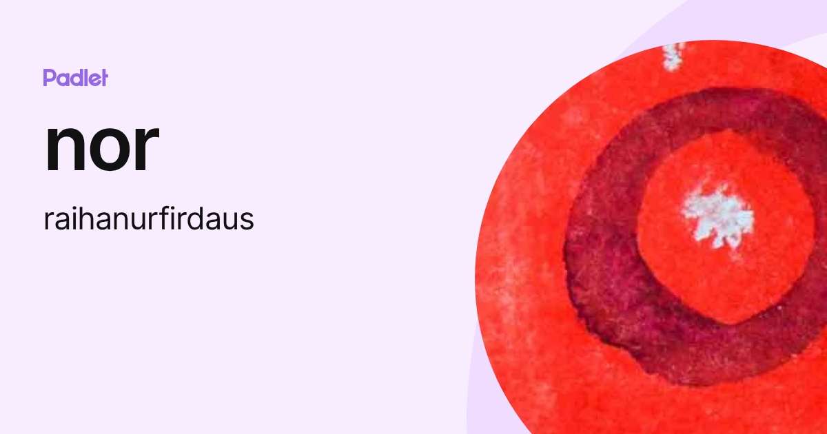 nor (raihanurfirdaus) profile | Padlet