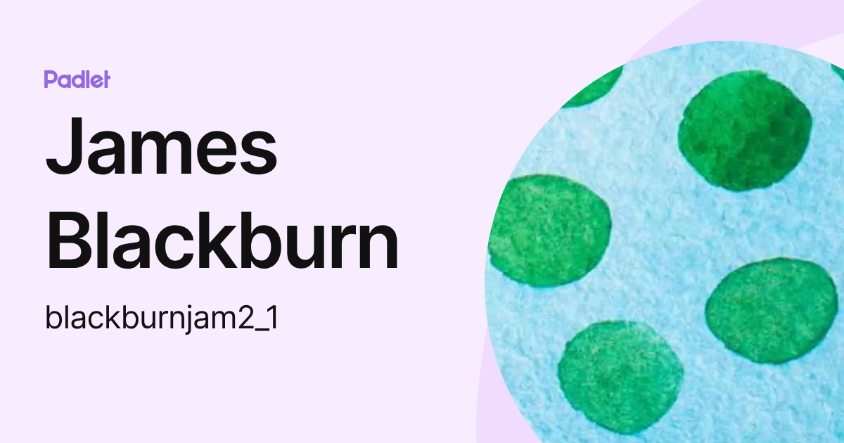 James Blackburn (blackburnjam2_1) profile | Padlet