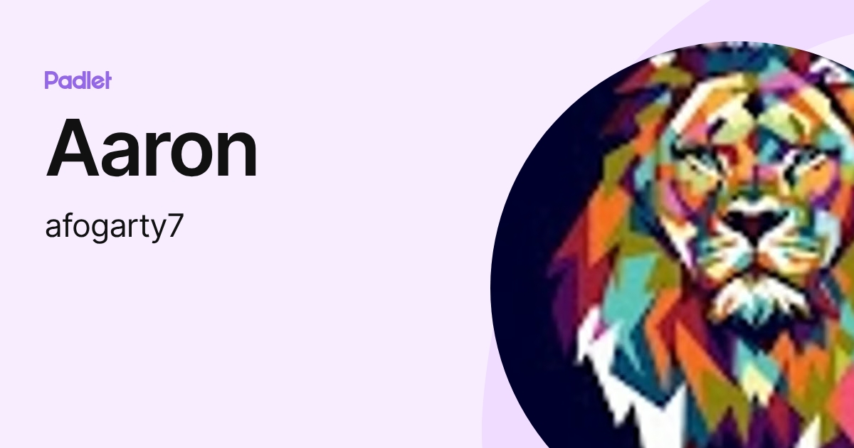 Aaron (afogarty7) profile | Padlet