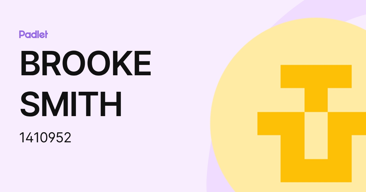 BROOKE SMITH (1410952) profile | Padlet