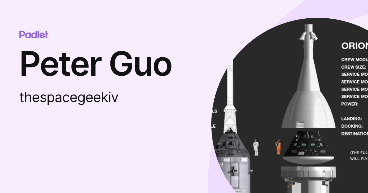 Peter Guo (thespacegeekiv) profile | Padlet