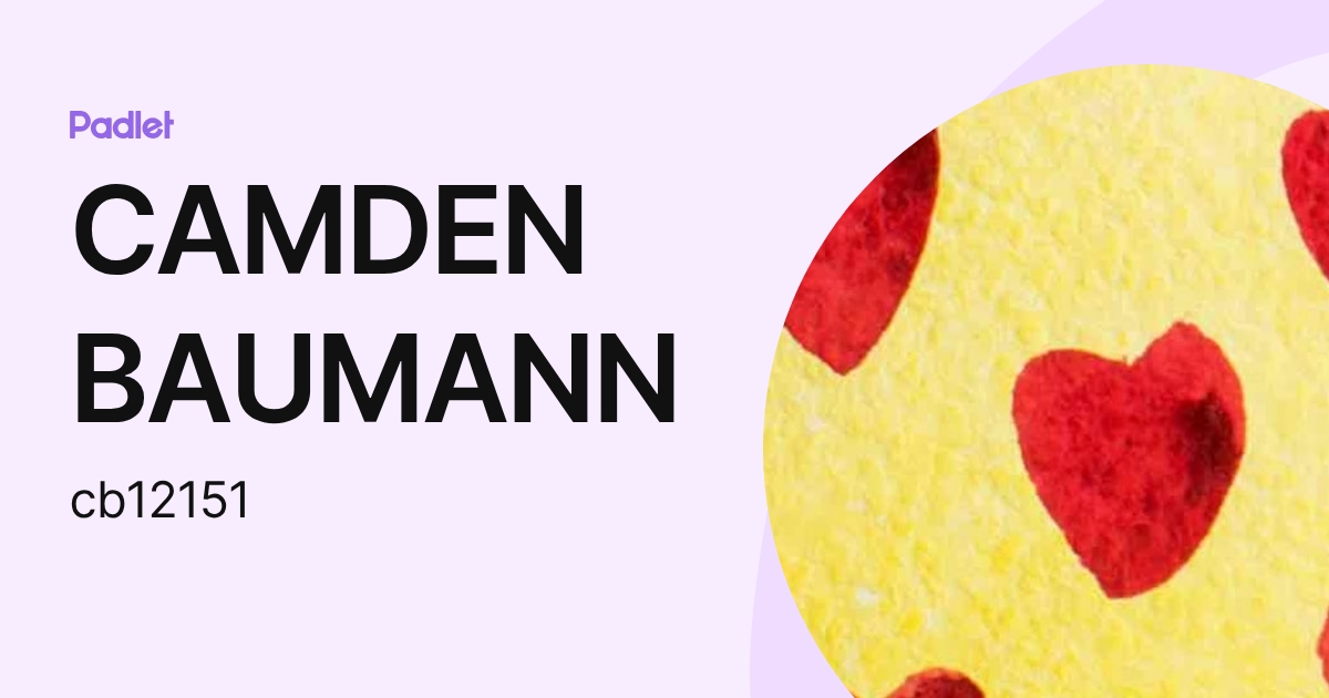 CAMDEN BAUMANN (cb12151) profile | Padlet