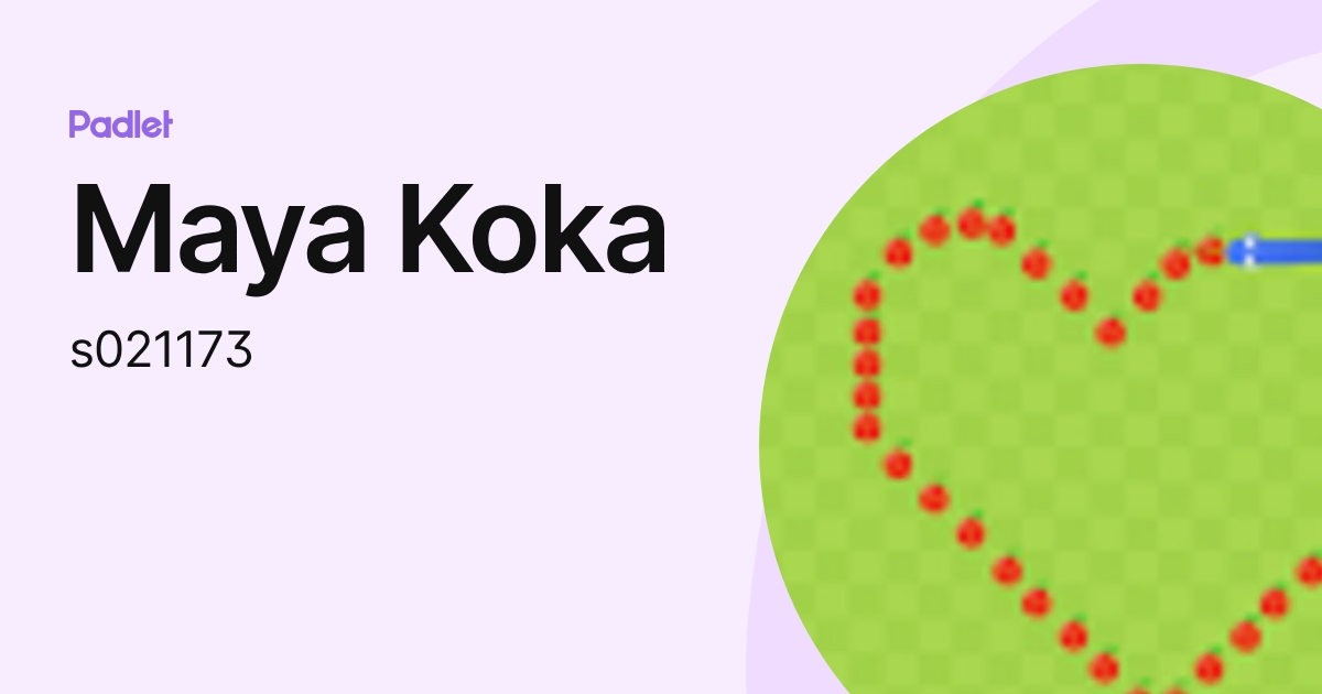 Maya Koka (s021173) profile | Padlet