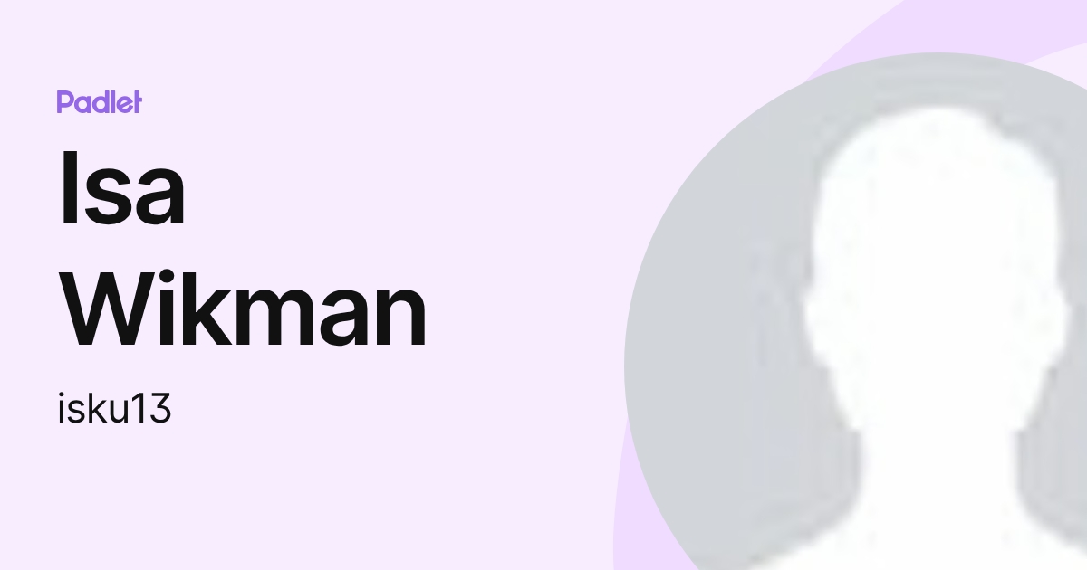 Isa Wikman (isku13) profile | Padlet