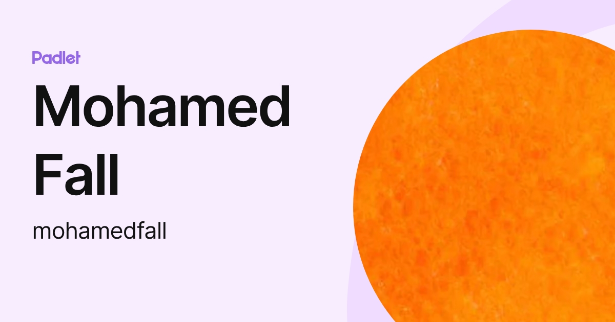 Mohamed Fall (mohamedfall) profile | Padlet