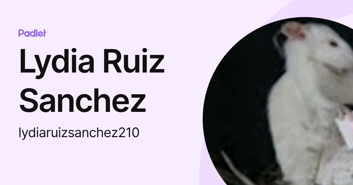 Lydia Ruiz Sanchez (lydiaruizsanchez210) profile | Padlet