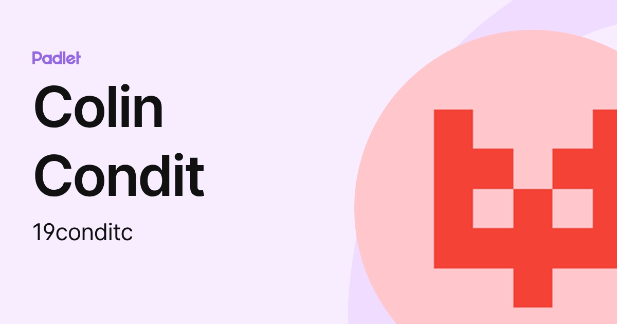 Colin Condit (19conditc) profile | Padlet