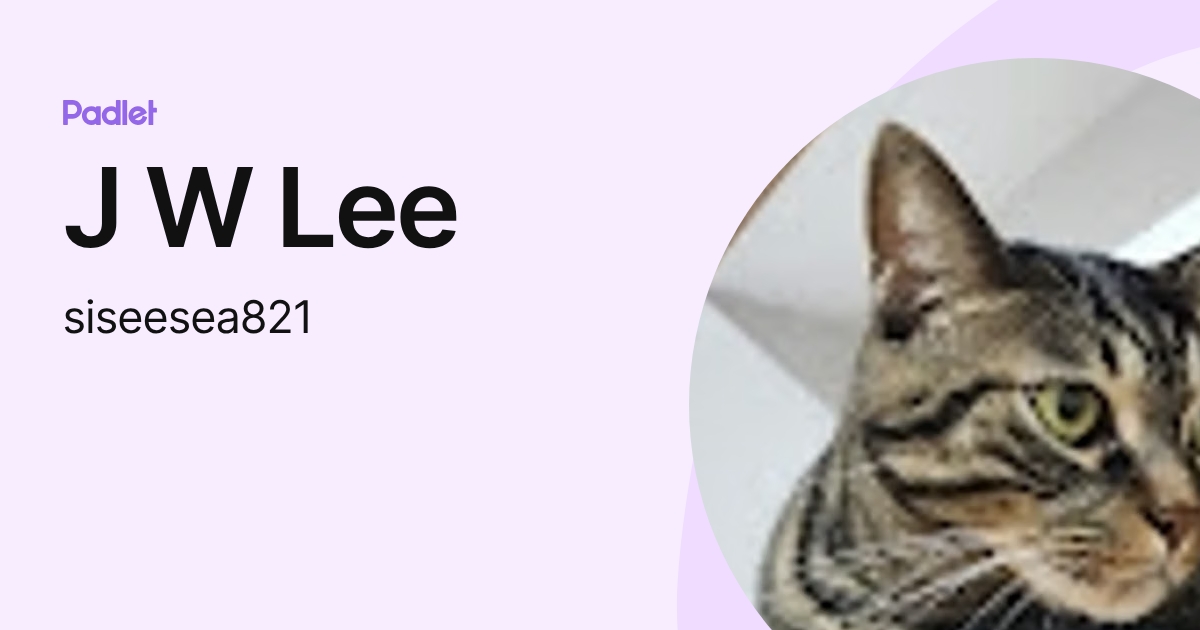 J W Lee (siseesea821) profile | Padlet