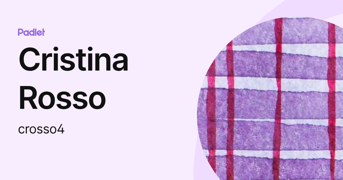 Cristina Rosso (crosso4) profile | Padlet