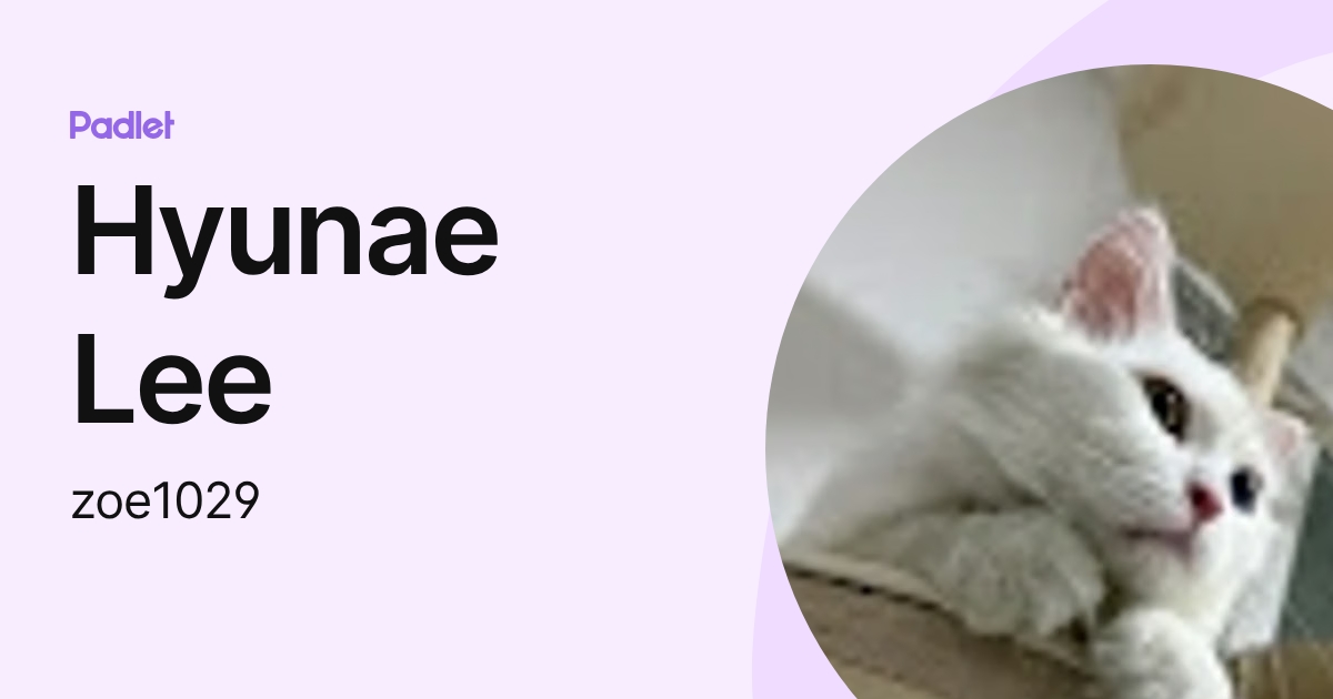 Hyunae Lee (zoe1029) profile | Padlet
