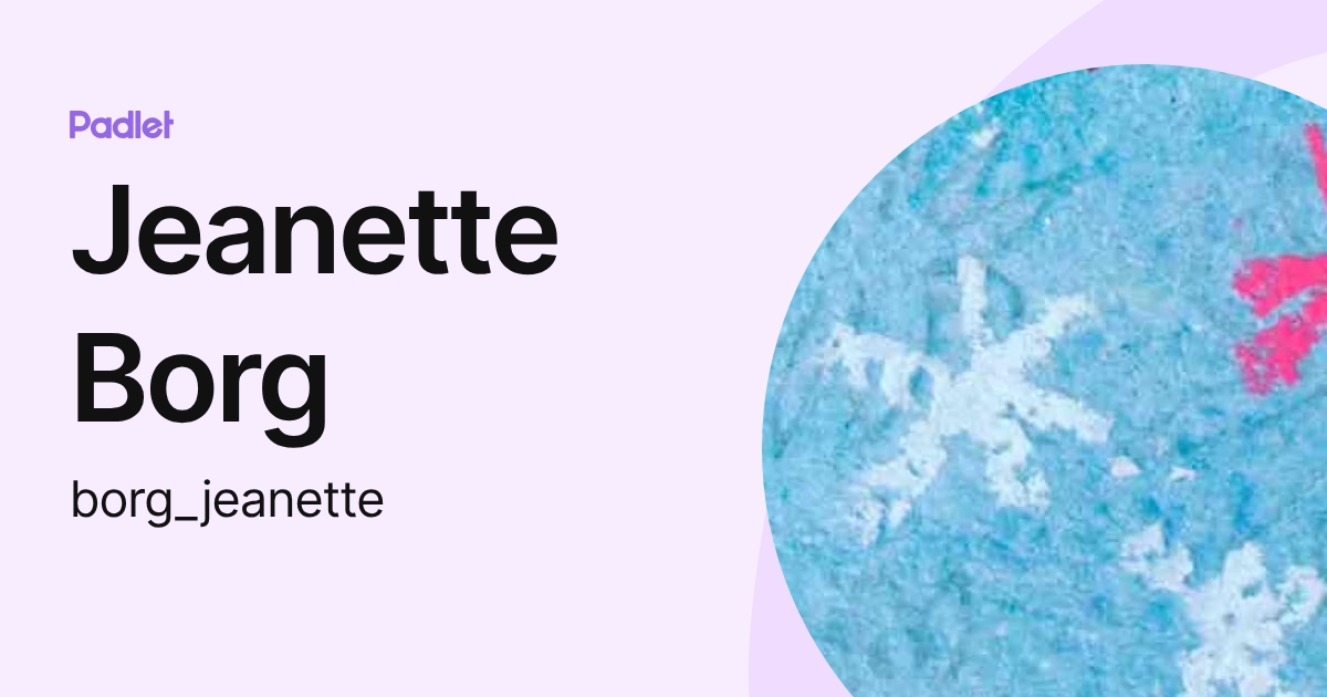 Jeanette Borg (borg_jeanette) profile | Padlet
