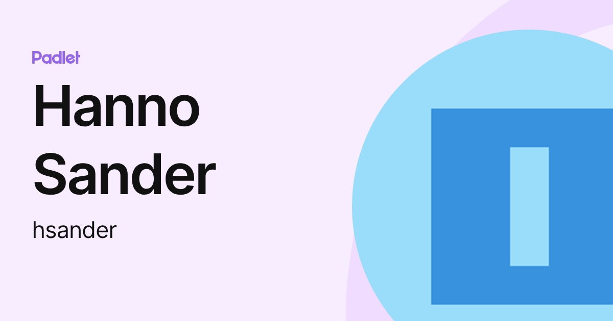 Hanno Sander (hsander) profile | Padlet