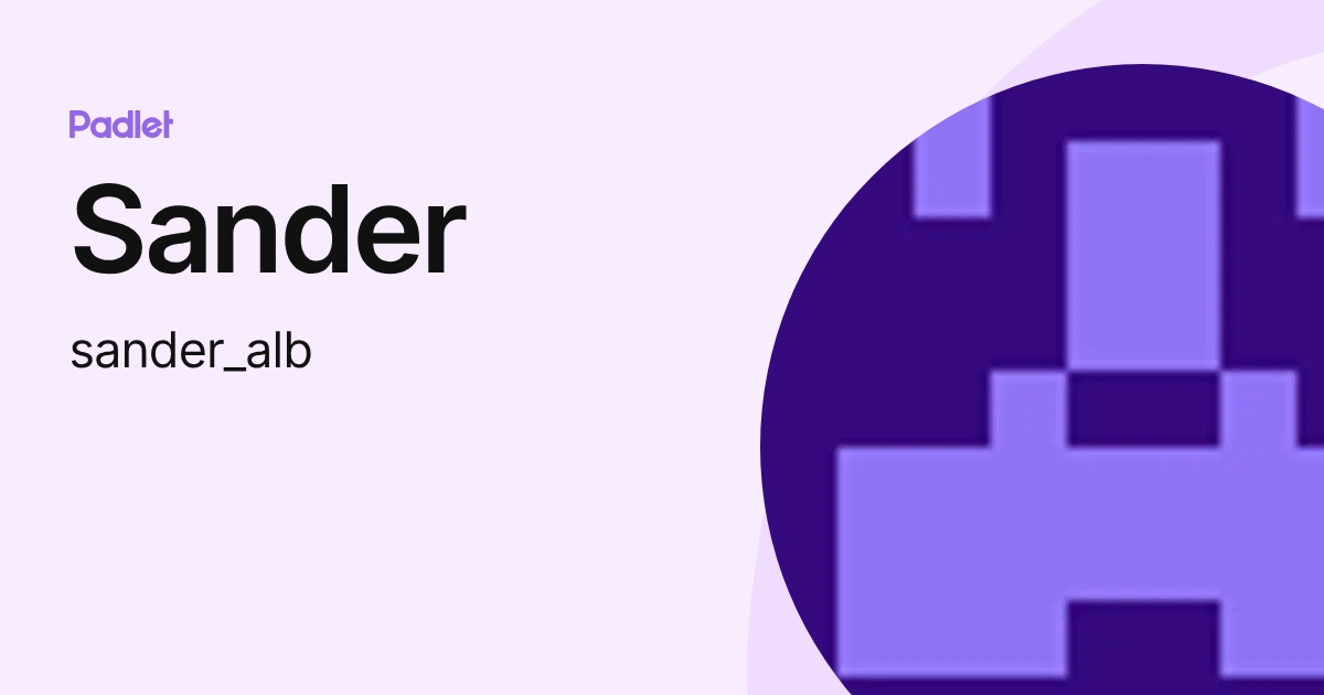 Sander (sander_alb) profile | Padlet