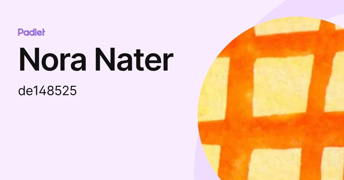 Nora Nater (de148525) profile | Padlet