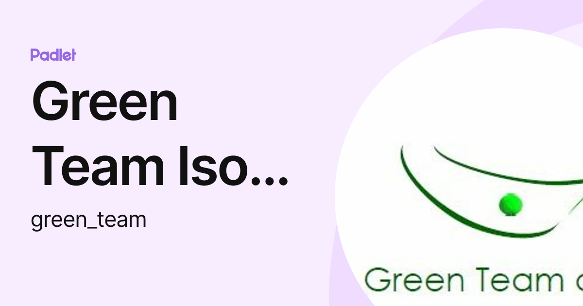 Green Team Isola ASD (green_team) profile | Padlet