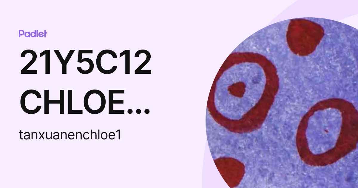 21Y5C12 CHLOE TAN XUAN EN (tanxuanenchloe1) profile | Padlet