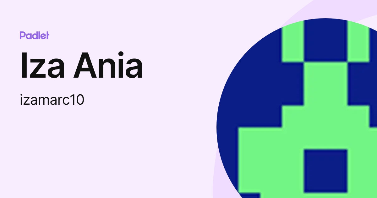 Iza Ania (izamarc10) profile | Padlet