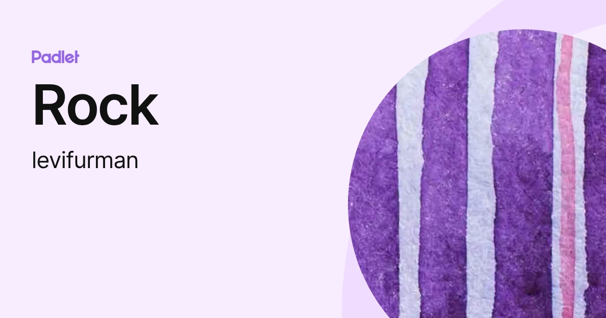 Rock (levifurman) profile | Padlet