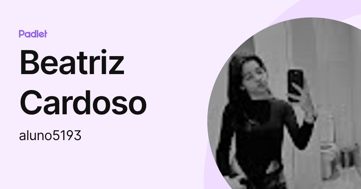 Beatriz Cardoso (aluno5193) profile | Padlet